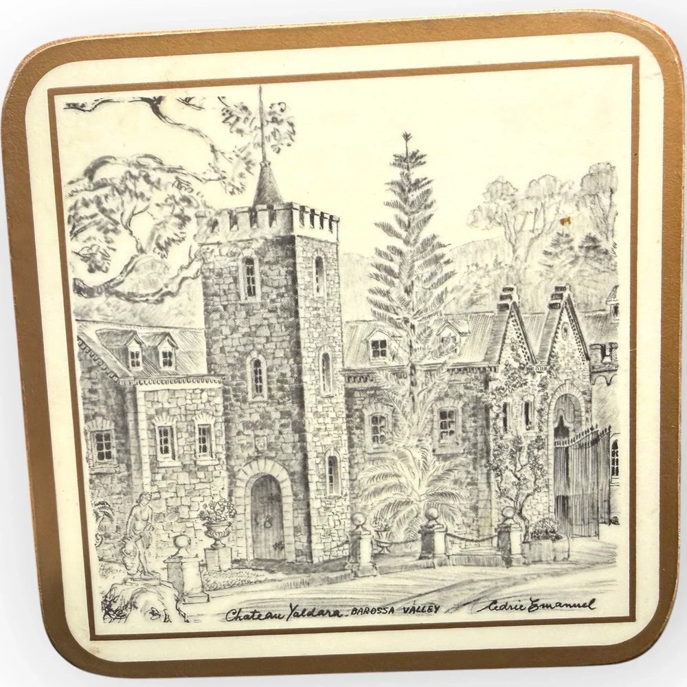 Vtg Pimpernel Cedric Emanuel Australian Landmark Coasters Set 9 Sketch Adelaide